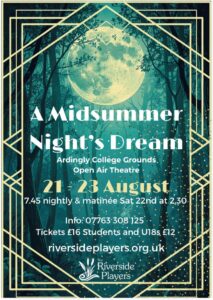 A poster advertising A Midsummer Night's Dream event