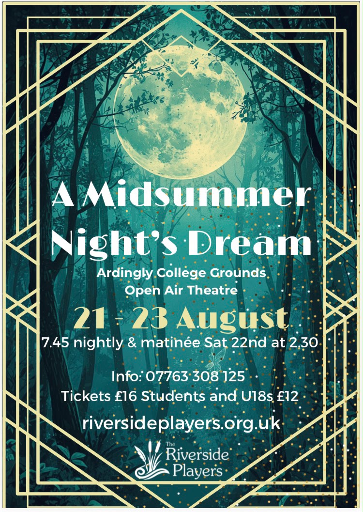 A poster advertising A Midsummer Night's Dream event